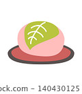 Hina Matsuri (Girls' Day) Japanese sweets: Sakura Mochi (cherry blossom rice cake) illustration, spring event material. 140430125