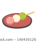 Illustration of three-colored dango (Japanese sweets) for the Hina Matsuri (Girls' Festival) - Spring event material 140430126