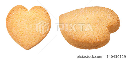 shortbread cookie isolated on white background. Top view. Flat lay 140430129