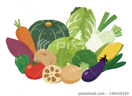 Vector illustration of a fresh vegetable assortment 140430193