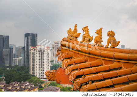 largest Buddhist temple Thean Hou Kuala Lumpur. facade decorated Chinese denlong largest Buddhist temple Thean Hou Kuala Lumpur. facade decorated Chinese denlong 140430493