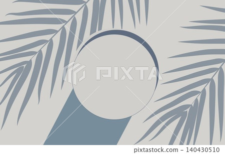 Minimalist product display podium background with tropical palm leaf shadows Minimalist product display podium background with tropical palm leaf shadows 140430510