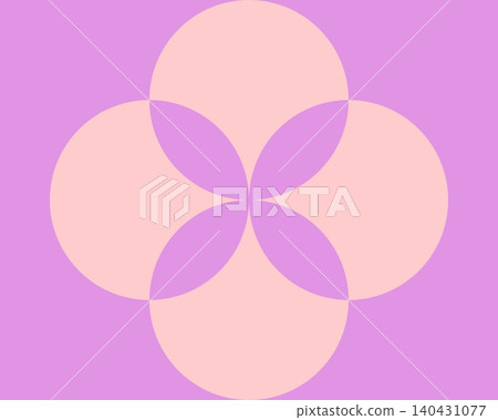Abstract geometric flower pattern with purple overlapping circles, Minimalist contemporary pastel background, Modern graphic illustration Abstract geometric flower pattern with purple overlapping circles, Minimalist contemporary pastel background, Modern graphic illustration 140431077