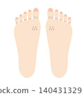 Illustration of a foot with lots of toe hair 140431329