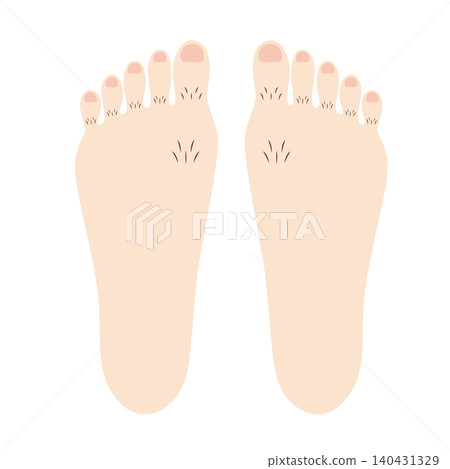 一張有很多腳趾毛的腳的插圖 140431329