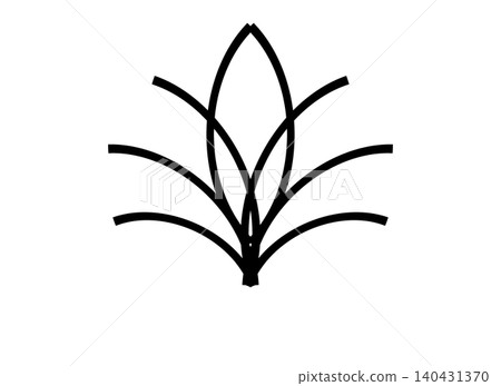 black silhouette of leaf, Abstract plant line art illustration, Minimalist black outline graphic, Linear geometric floral design black silhouette of leaf, Abstract plant line art illustration, Minimalist black outline graphic, Linear geometric floral design 140431370