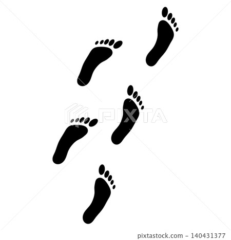 Barefoot tracking vector design, Human footprints walking path, Black sole prints silhouette, Sequential feet steps graphic Barefoot tracking vector design, Human footprints walking path, Black sole prints silhouette, Sequential feet steps graphic 140431377