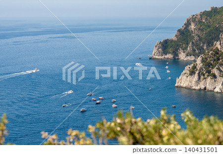Beautiful coastline in Marina Piccola, Capri. Aerial view Beautiful coastline in Marina Piccola, Capri. Aerial view 140431501