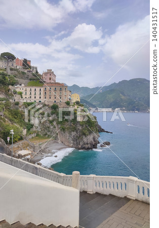 Atrani - Amalfi coast - Lido di Ravello beach Atrani - Amalfi coast - Lido di Ravello beach 140431517