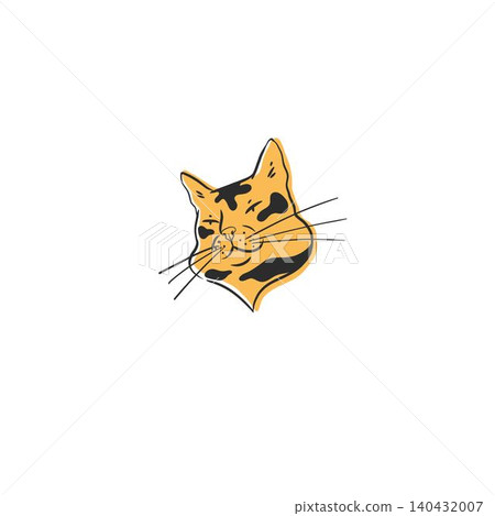 Hand drawn vector abstract graphic line collection with doodle cute funny cartoon cats characters.Vector illustration of funny cartoon adorable cat in trendy style. Line icon pet print. Hand drawn vector abstract graphic line collection with doodle cute funny cartoon cats characters.Vector illustration of funny cartoon adorable cat in trendy style. Line icon pet print. 140432007