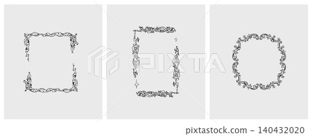 Hand drawn vector abstract outline,graphic,line vintage celebration ornament art nouveau frames set in drawing elegant style.Elegant decoration vintage outline design isolated. Floral ornament border Hand drawn vector abstract outline,graphic,line vintage celebration ornament art nouveau frames set in drawing elegant style.Elegant decoration vintage outline design isolated. Floral ornament border 140432020