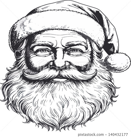 Hand drawing santa claus head vector illustration Hand drawing santa claus head vector illustration 140432177