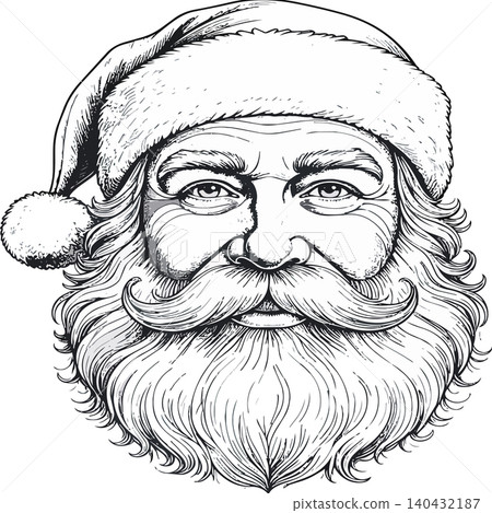 Santa claus head illustration for christmas holiday Santa claus head illustration for christmas holiday 140432187