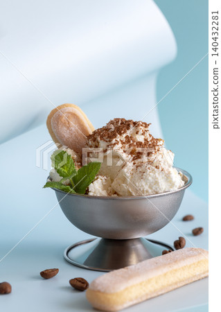Homemade Tiramisu Ice Cream. Homemade Tiramisu Ice Cream. 140432281