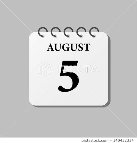 Icon page calendar day - 5 August Icon page calendar day - 5 August 140432334