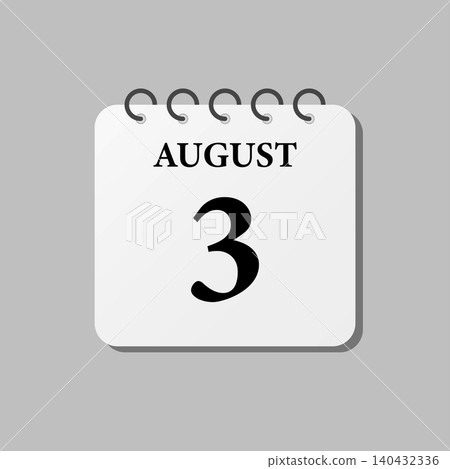 Icon page calendar day - 3 August Icon page calendar day - 3 August 140432336