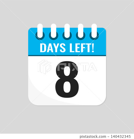 Countdown daily page calendar icon - 8 days left Countdown daily page calendar icon - 8 days left 140432345