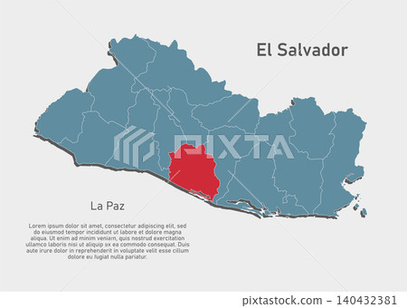 Vector map of El Salvador - La Paz Department 140432381