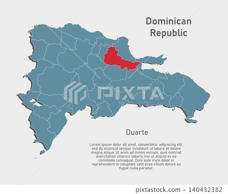 Vector map of Dominican Republic - Duarte Province Vector map of Dominican Republic - Duarte Province 140432382