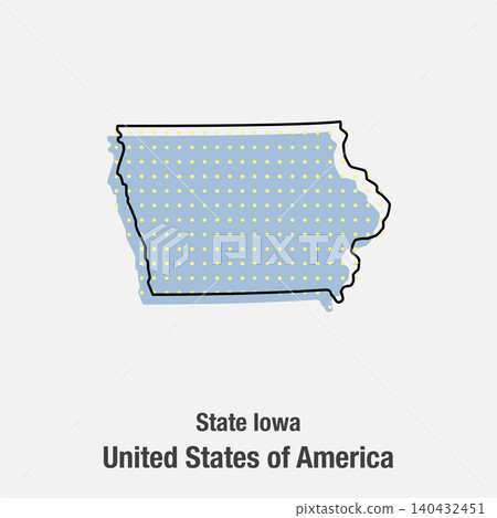 Vector map of Iowa state from dots, the USA Vector map of Iowa state from dots, the USA 140432451