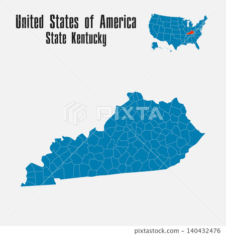 Vector map of the USA - State Kentucky Vector map of the USA - State Kentucky 140432476