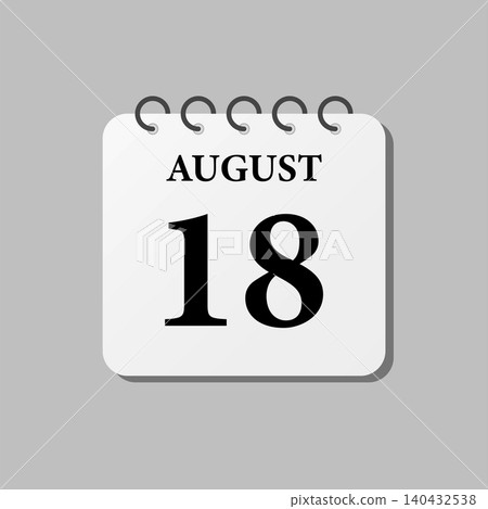 Icon page calendar day - 18 August Icon page calendar day - 18 August 140432538