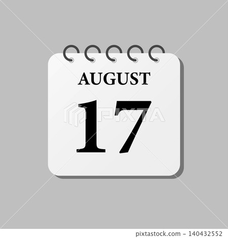 Icon page calendar day - 17 August Icon page calendar day - 17 August 140432552