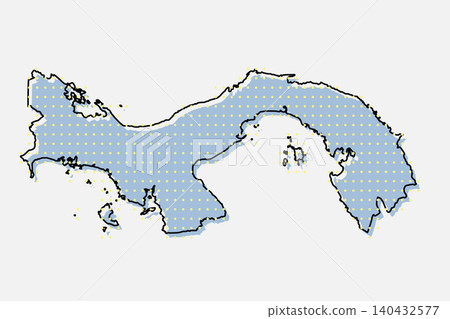 Vector map Panama from points, dotted template Vector map Panama from points, dotted template 140432577