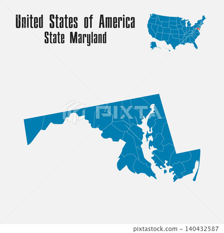 Vector map of the USA - State Maryland 140432587