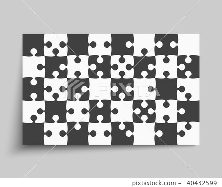 Background made pieces puzzle jigsaw vector banner Background made pieces puzzle jigsaw vector banner 140432599