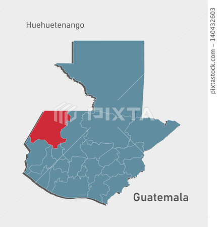 Vector map of Guatemala - Huehuetenango Department Vector map of Guatemala - Huehuetenango Department 140432603