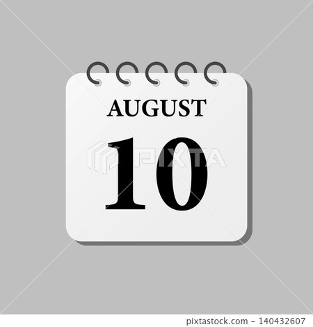 Icon page calendar day - 10 August Icon page calendar day - 10 August 140432607