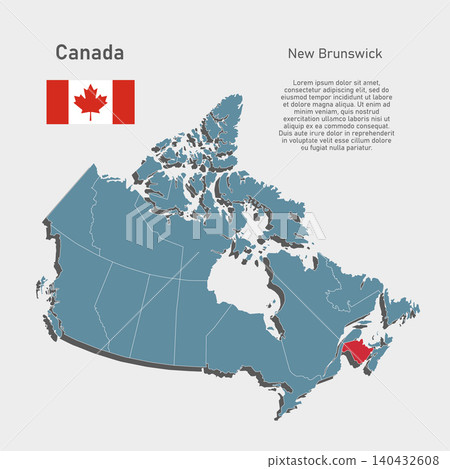 Vector map of Canada - New Brunswick Province Vector map of Canada - New Brunswick Province 140432608