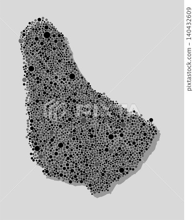 Creative map Barbados from random black, grey dots 140432609
