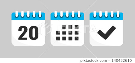 Set icons page calendar - day 20, agenda, done 140432610