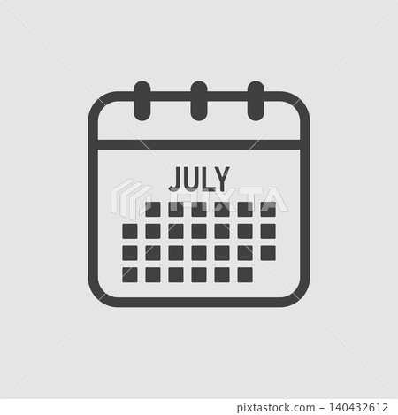 Vector template icon page calendar, month July Vector template icon page calendar, month July 140432612