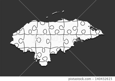 Creative map Honduras from white puzzle, jigsaw Creative map Honduras from white puzzle, jigsaw 140432615
