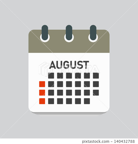 Vector template icon page calendar, month August Vector template icon page calendar, month August 140432788