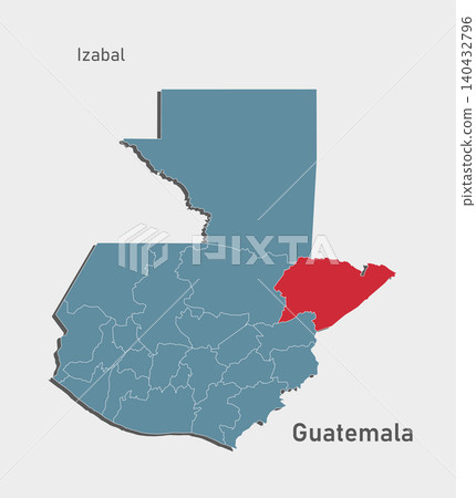 Vector map of Guatemala - Izabal Department Vector map of Guatemala - Izabal Department 140432796