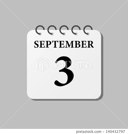 Icon page calendar day - 3 September Icon page calendar day - 3 September 140432797