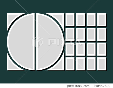 Template collage of eighteen frames, images, photo Template collage of eighteen frames, images, photo 140432800