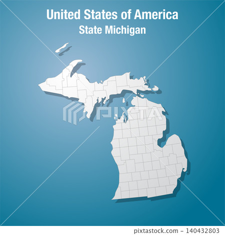 Michigan state divided into counties, the USA Michigan state divided into counties, the USA 140432803