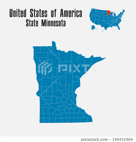 Vector map of the USA - State Minnesota Vector map of the USA - State Minnesota 140432804