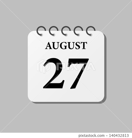 Icon page calendar day - 27 August Icon page calendar day - 27 August 140432813
