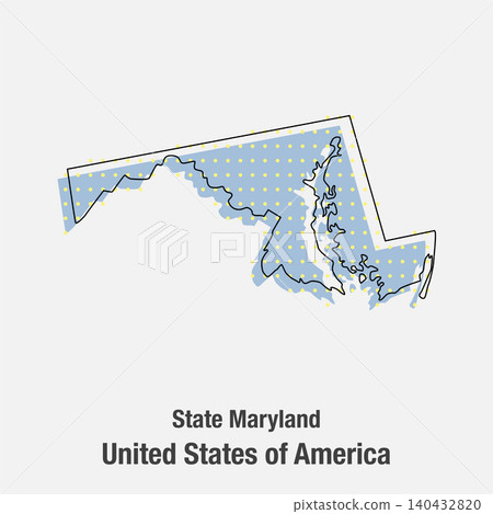 Vector map of Maryland state from dots, the USA Vector map of Maryland state from dots, the USA 140432820