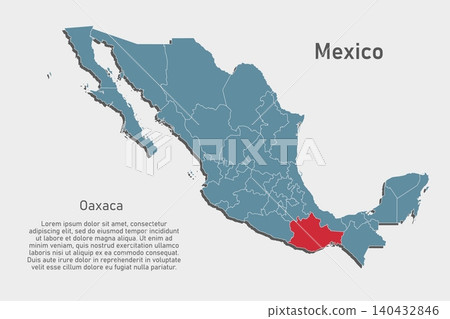 Vector map of Mexico - Oaxaca State 140432846