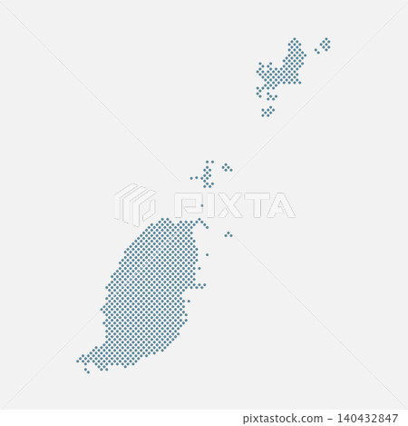 Vector map of Grenada from points, dotted template Vector map of Grenada from points, dotted template 140432847