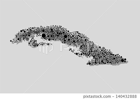 Creative map Cuba from random black, grey dots Creative map Cuba from random black, grey dots 140432888