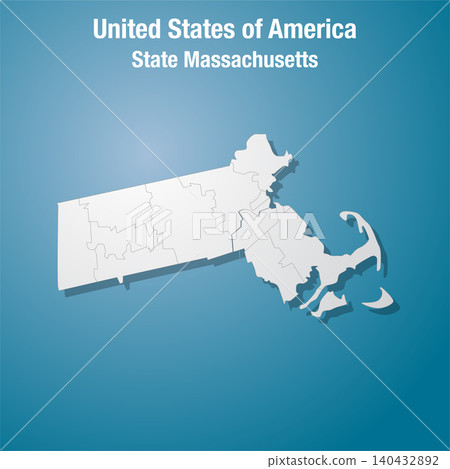 Massachusetts state divided into counties, the USA Massachusetts state divided into counties, the USA 140432892