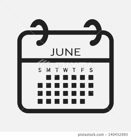 Detailed icon icon page calendar - June month Detailed icon icon page calendar - June month 140432893